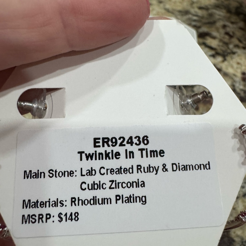 Twinkle In Time Earrings with Ruby and Diamond Accents